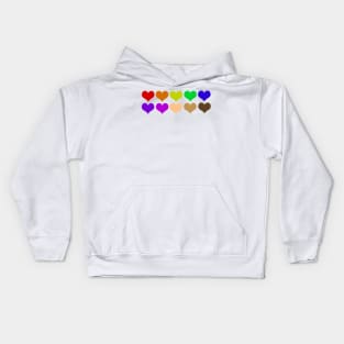 Rainbow hearts Kids Hoodie